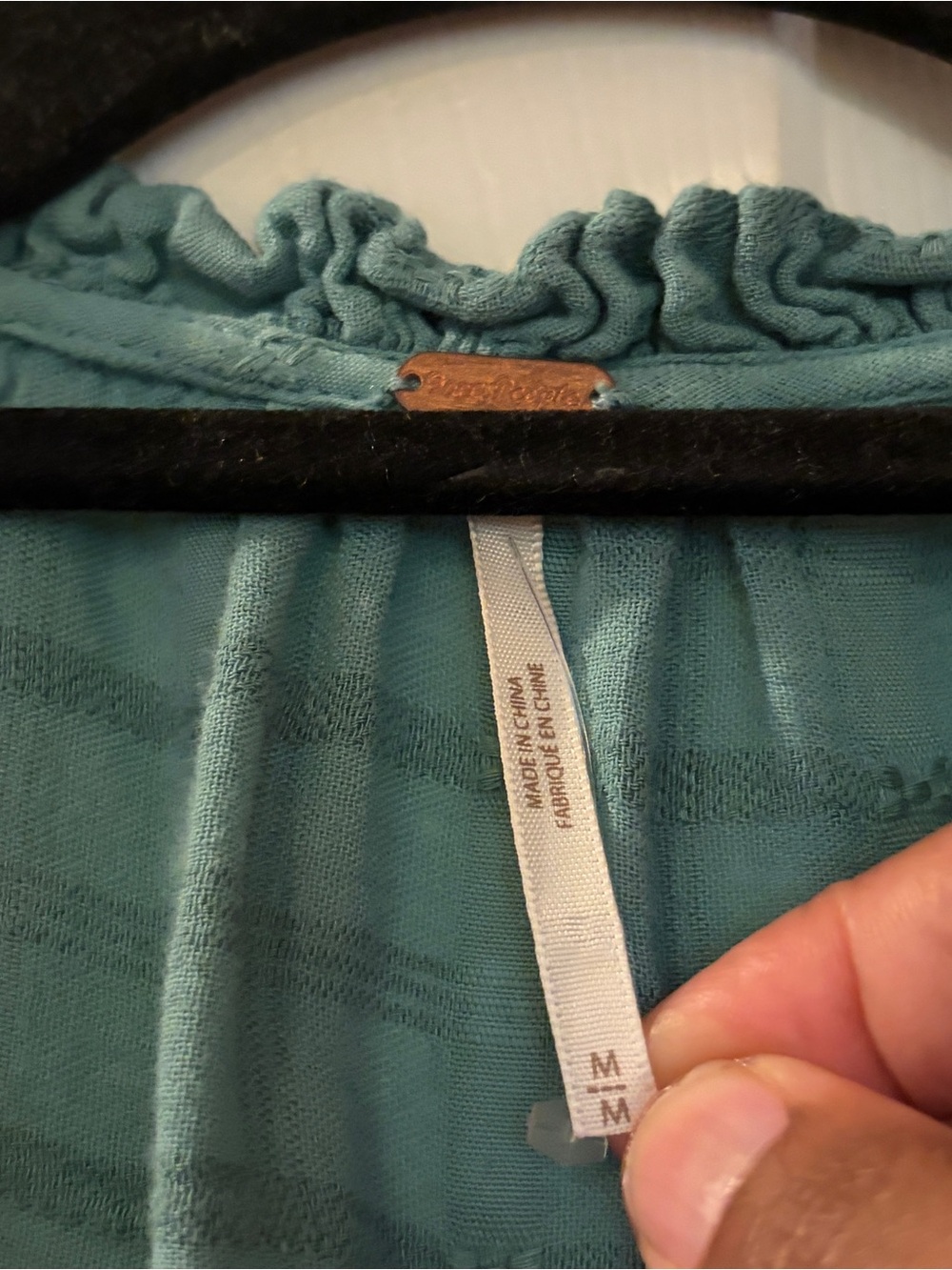 Free People Edie Maxi Dress M Turquoise Teal Plaid Tiered Button Front Duster - Picture 6 of 12